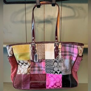 Coach Patchwork Suede Leather Bag Purse